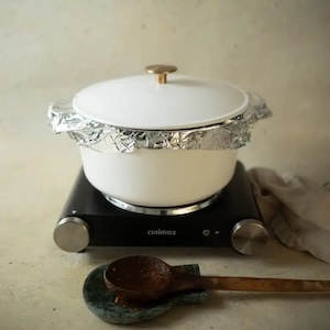 white pot with lid